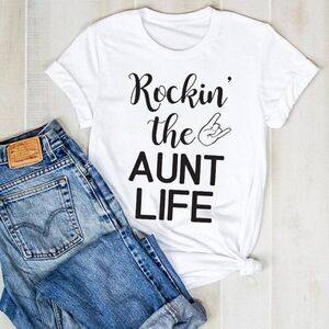 Rockin' The Aunt Life Soft Graphic Tee Shirt